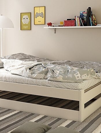 Lit sofa avec lits gigognes pin massif NINON
