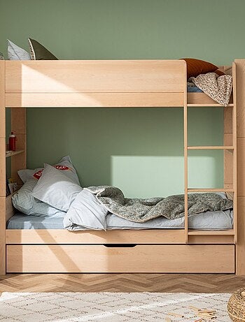 Lit superposé séparable avec lit gigogne en hêtre ARSÈNE