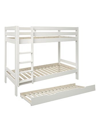 Lit superposé avec lit gigogne pin massif BASILE