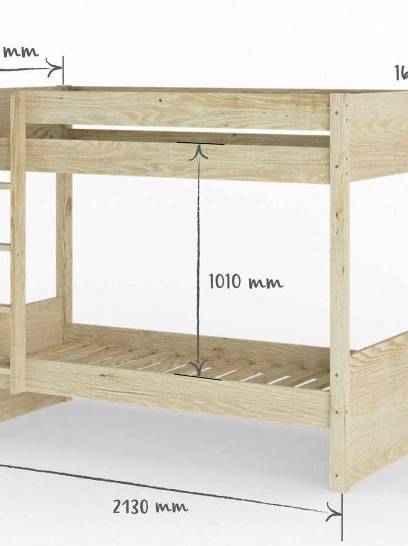 Lit superposé avec matelas Lucia - AKITEN RETAIL Marron - Kiabi