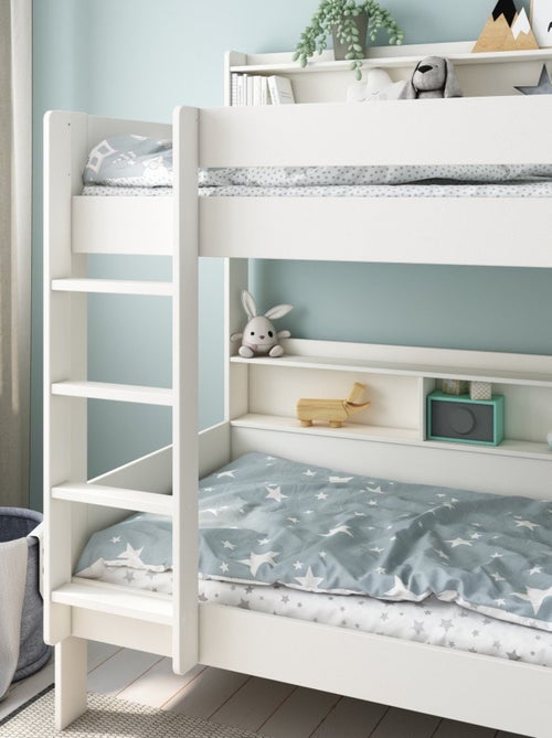 Lit superposé avec rangements et lit gigogne pin massif  EDOUARD - Kiabi