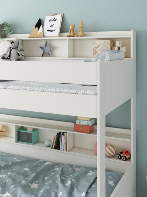 Lit superposé avec rangements et lit gigogne pin massif  EDOUARD - Kiabi