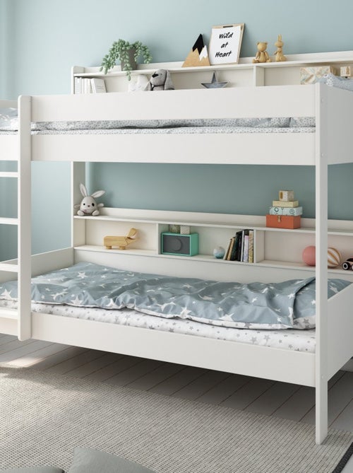 Lit superposé avec rangements pin massif  EDOUARD - Kiabi