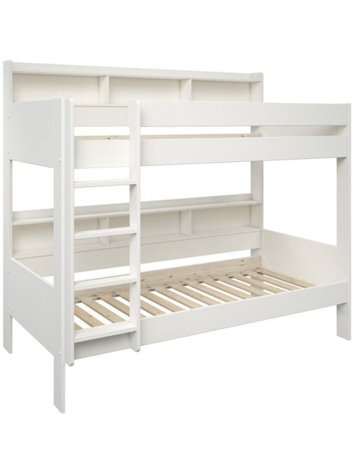 Lit superposé avec rangements pin massif  EDOUARD - Kiabi