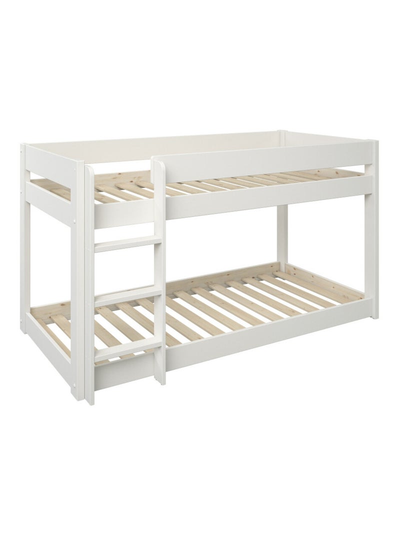 Lit superposé bas en pin massif  ISIDORE Blanc - Kiabi