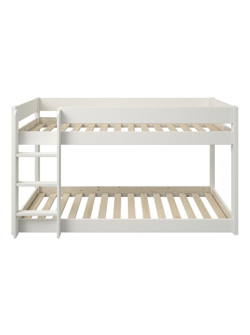 Lit superposé bas en pin massif  ISIDORE Blanc - Kiabi