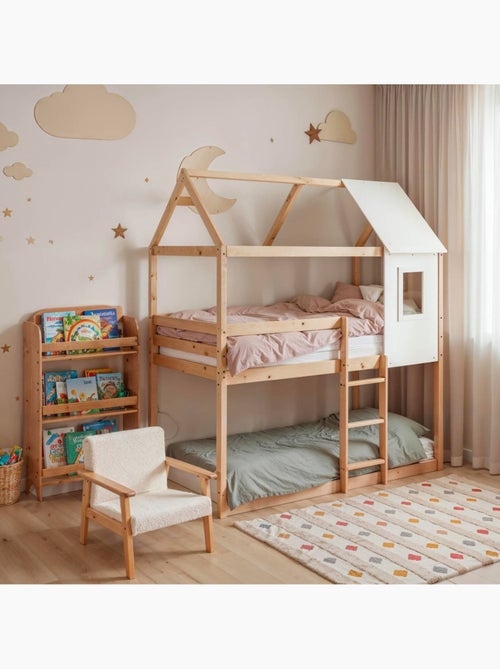 Lit superposé cabane pour enfant en pin boscoco - Kiabi Lit superposé cabane pour enfant en pin boscoco - Kiabi