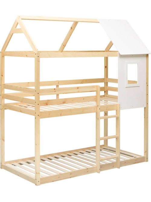 Lit superposé cabane pour enfant en pin boscoco - Kiabi Lit superposé cabane pour enfant en pin boscoco - Kiabi