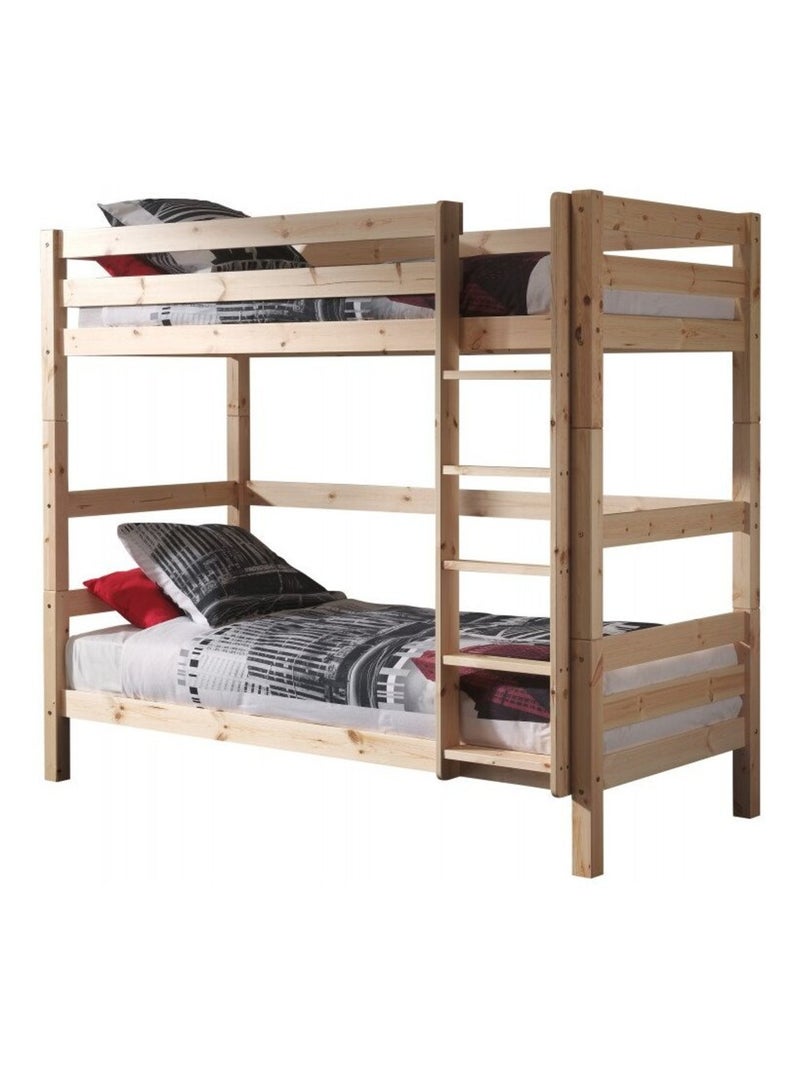 Lit superposé en pin massif naturel ARMANCE & FAUSTIN Bois naturel - Kiabi