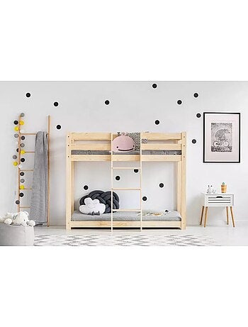 Lit superposé enfant clp mila 90×140 cm pin massif
