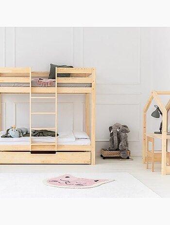 Lit superposé enfant mila clpn 80×190 cm pin massif
