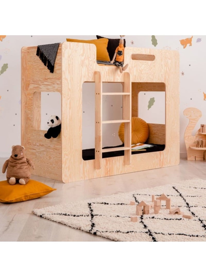 Lit superposé enfant simba 70×160 cm contreplaqué Beige - Kiabi