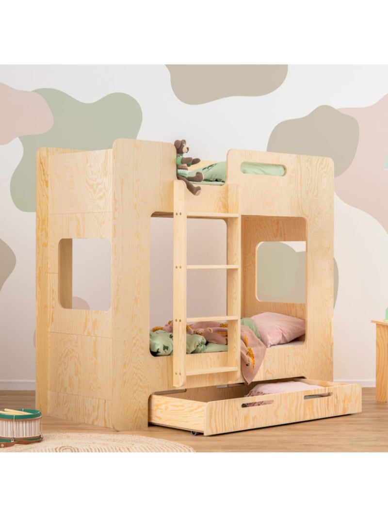 Lit superposé enfant simba s 70×160 cm contreplaqué Beige - Kiabi