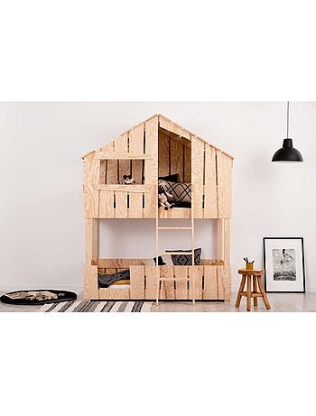 Lit superposé enfant ted 90×200 cm contreplaqué