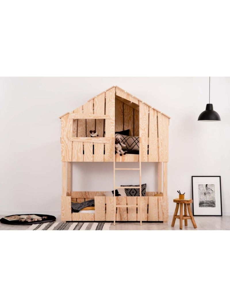Lit superposé enfant ted 90×200 cm contreplaqué Beige - Kiabi