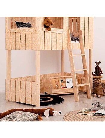 Lit superposé enfant ted a 80×180 cm contreplaqué