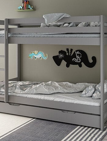 Lit superposé avec lit gigogne pin massif BASILE