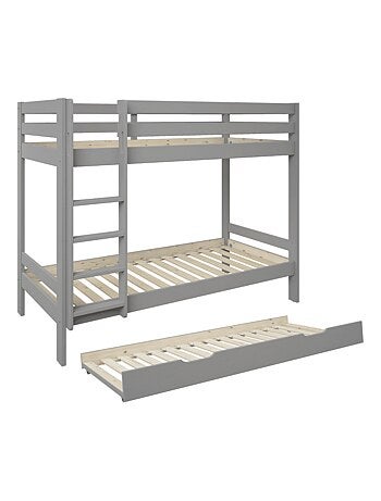 Lit superposé avec lit gigogne pin massif BASILE