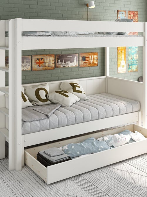 Lit superposé extensible pin massif  ALCESTE - Kiabi