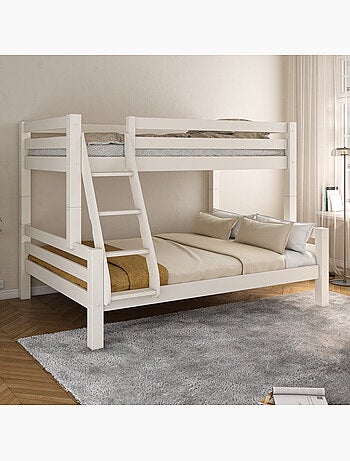 Lit superposé H160 séparable extra-solide en bois massif HERCULE