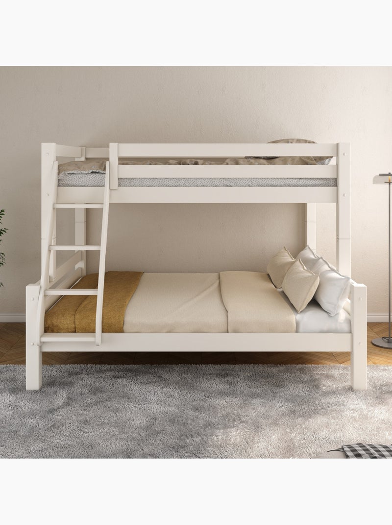 Lit superposé H160 séparable extra-solide en bois massif HERCULE Blanc - Kiabi