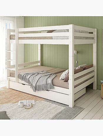 Lit superposé H175 séparable extra-solide en bois massif HERCULE