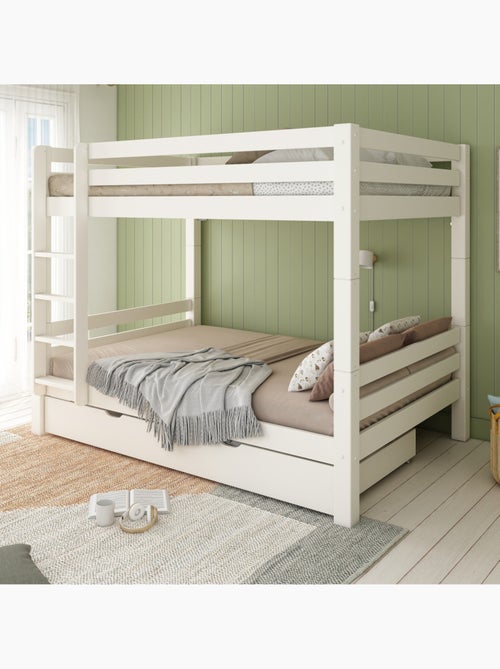 Lit superposé H175 séparable extra-solide en bois massif HERCULE - Kiabi