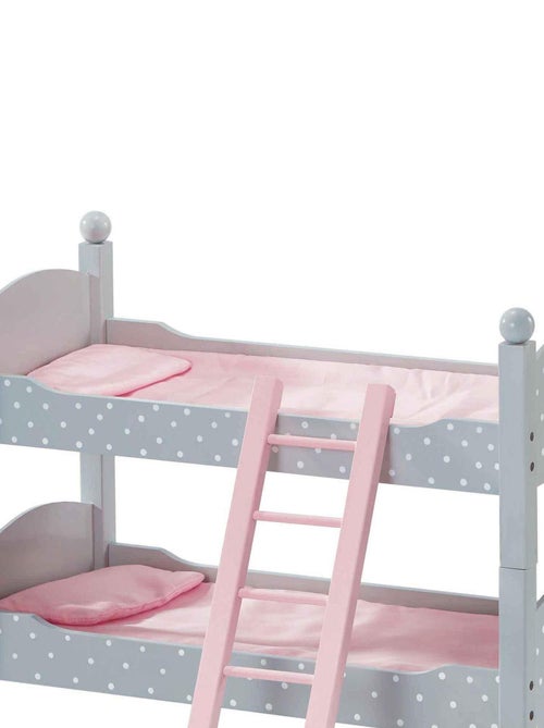 Lit superposé poupée poupon Polka Dots Princess 2 couchettes bois TD-0095AG - Kiabi