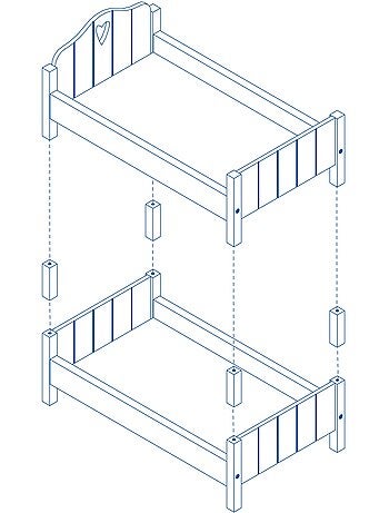 Lit superposé pour poupée jumelle séparable en 2 'Fienchen' ROBA