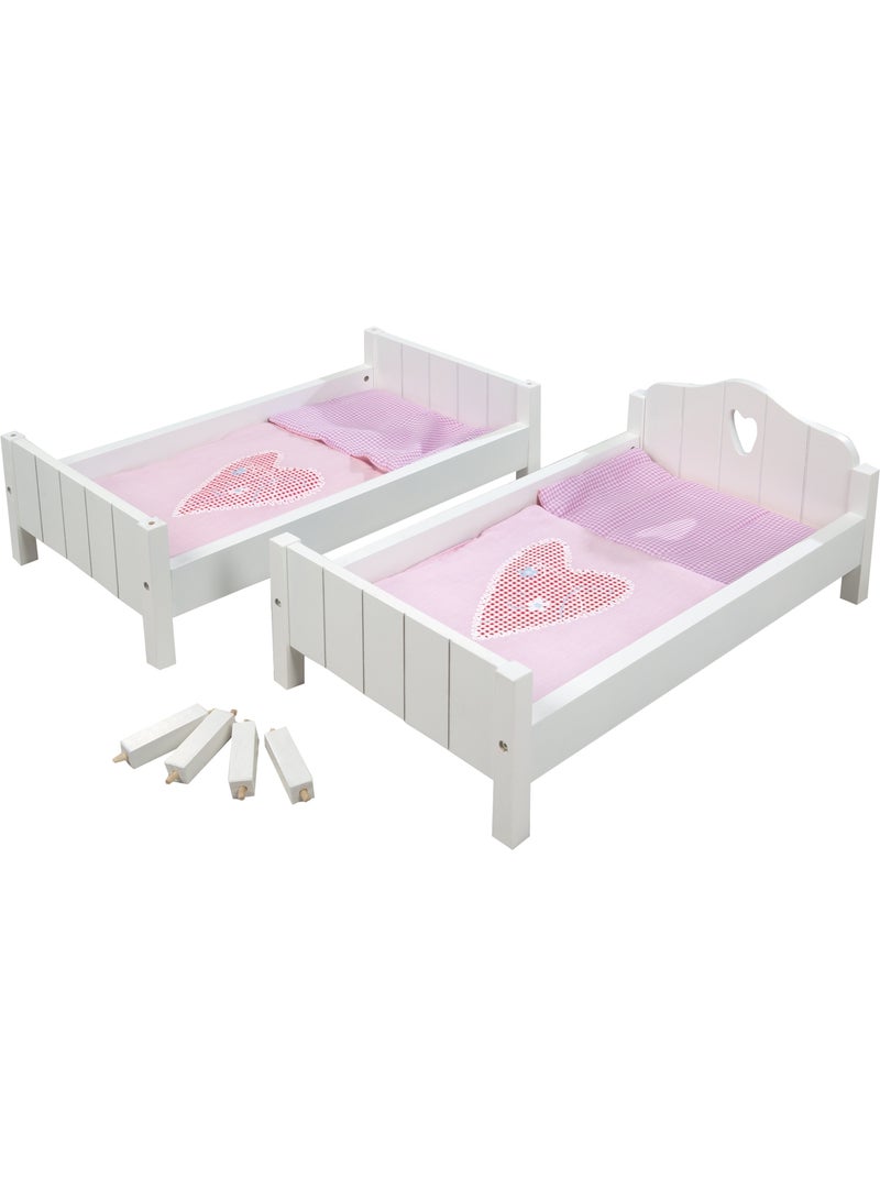 Lit superposé pour poupée jumelle séparable en 2 'Fienchen' ROBA Blanc Rose - Kiabi