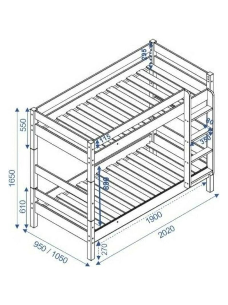 Lit superposé séparable Aaron - AKITEN RETAIL Gris - Kiabi