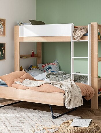 Lit superposé séparable avec lit gigogne en hêtre ARSÈNE