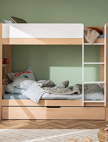 Lit superposé séparable avec lit gigogne en hêtre ARSÈNE