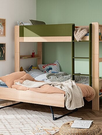 Lit superposé séparable avec lit gigogne en hêtre ARSÈNE