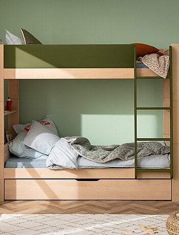 Lit superposé séparable avec lit gigogne en hêtre ARSÈNE