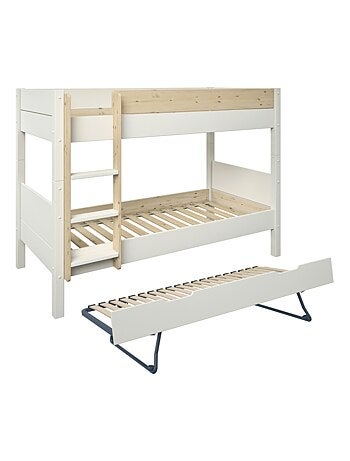 Lit superposé séparable avec lit gigogne pin massif ACHILLE