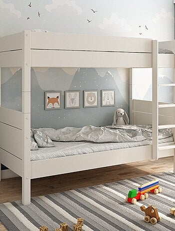 Lit superposé séparable avec matelas pin massif ACHILLE