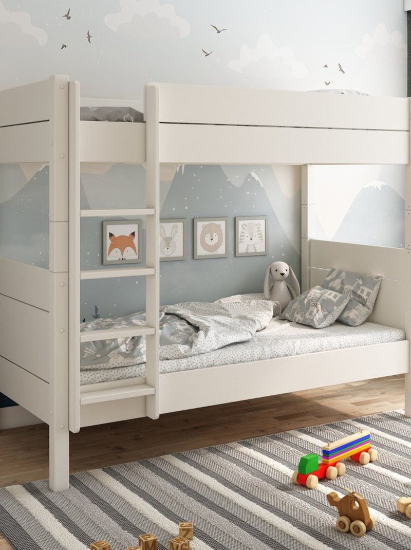 Lit superposé séparable avec matelas pin massif ACHILLE Blanc - Kiabi