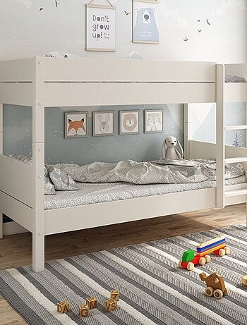 Lit superposé séparable et matelas pin massif ACHILLE