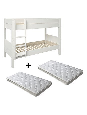 Lit superposé séparable et matelas pin massif ACHILLE