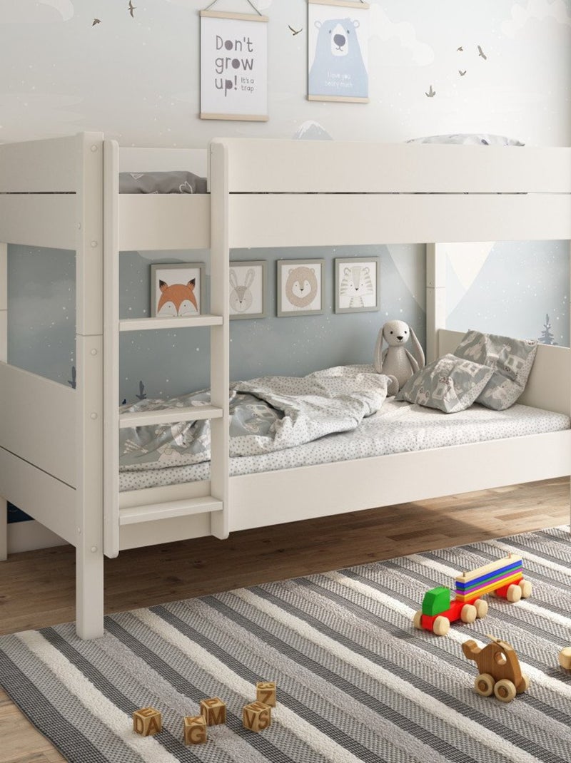 Lit superposé séparable avec matelas pin massif ACHILLE Blanc - Kiabi
