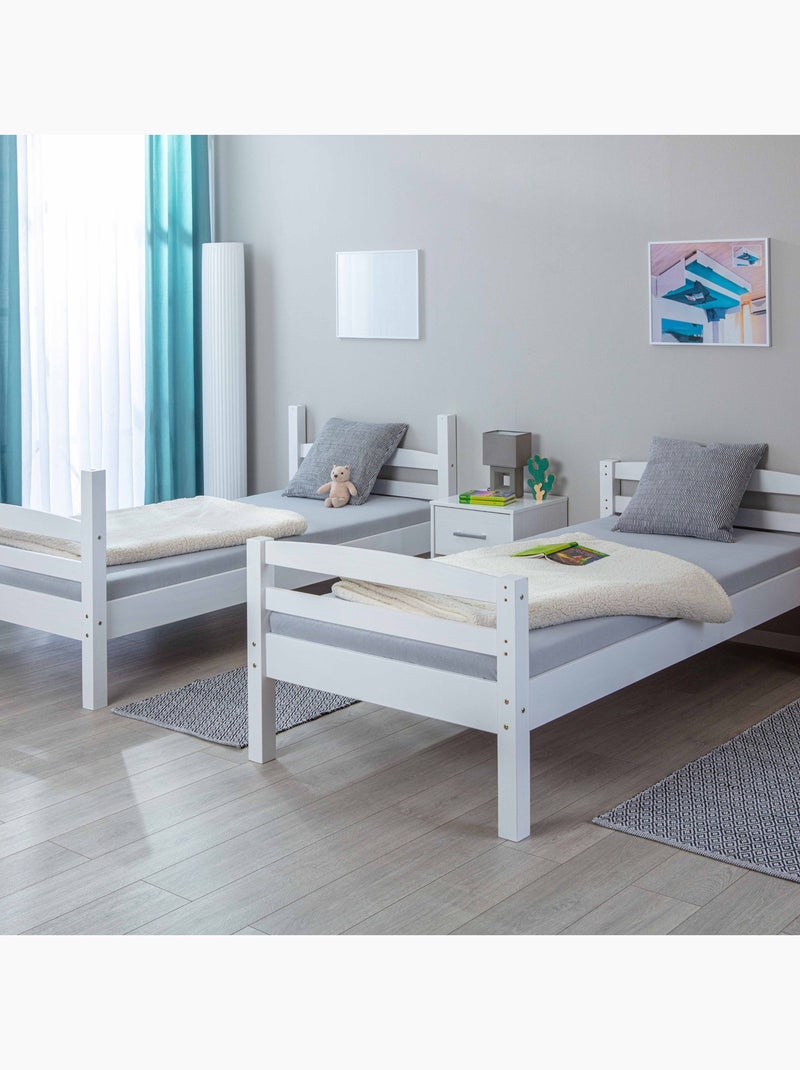 Lit superposé séparable en bois massif Blanc - Kiabi