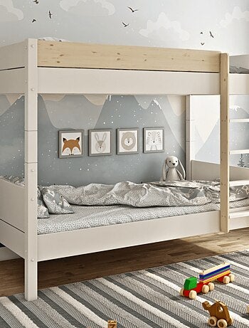 Lit superposé séparable avec matelas pin massif ACHILLE