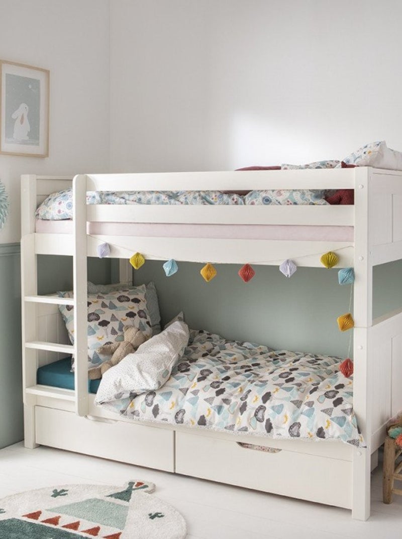 Lit superposé séparable et matelas pin massif  ARTHUR Blanc - Kiabi