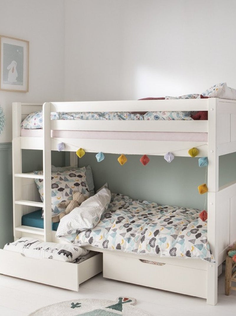 Lit superposé séparable et matelas pin massif  ARTHUR Blanc - Kiabi