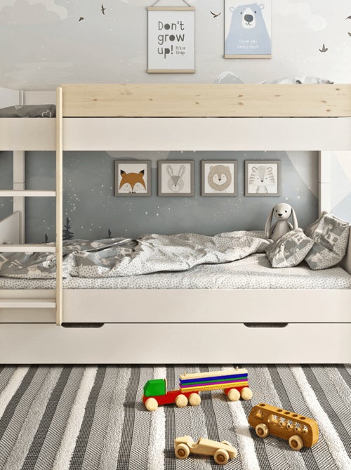 Lit superposé séparable pin massif  ACHILLE - Kiabi