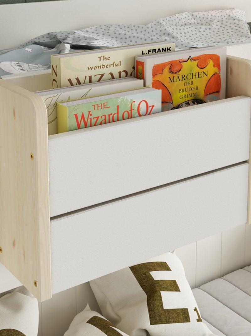 Lit superposé séparable pin massif  ACHILLE Blanc/Bois - Kiabi