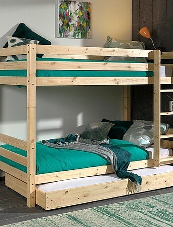 Lit superposé séparable pin massif naturel ARMANCE & FAUSTIN