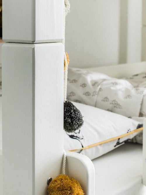 Lit superposé triple avec matelas pin massif  LILJA - Kiabi