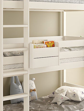 Lit superposé triple en bois massif ISIDORE